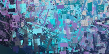 Soyut arka plan sanatı. 2D çizim. Etkileyici yağlı boya resim. Tuvalde fırça darbeleri. Modern sanat. Çok renkli arkaplan. Çağdaş sanat. İfade. Sanatsal dijital palet.