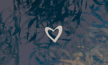 Soyut Sevgililer Günü arkaplan sanatı. Kalpler tuvalde. Çok renkli romantik bir fon. Çağdaş sanat. Sanatsal dijital palet.