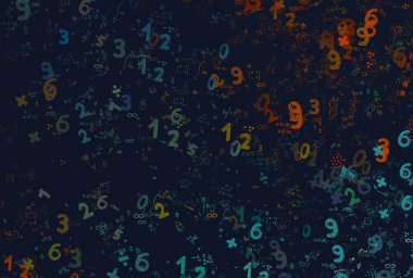 Matematik. 2D çizim. Numaralı soyut arkaplan, boşluğu kopyala 