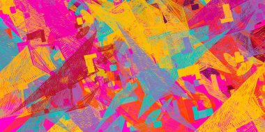 Soyut arka plan sanatı. 2D çizim. Etkileyici yağlı boya resim. Tuvalde fırça darbeleri. Modern sanat. Çok renkli arkaplan. Çağdaş sanat. İfade. Sanatsal dijital palet.