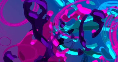 Soyut arka plan sanatı. 3 boyutlu illüstrasyon. Tuvalde fırça darbeleri. Çok renkli arkaplan. Çağdaş sanat. Sanatsal dijital palet.