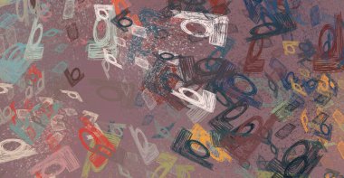 Soyut arka plan sanatı. 2D çizim. Etkileyici yağlı boya resim. Tuvalde fırça darbeleri. Modern sanat. Çok renkli arkaplan. Çağdaş sanat. İfade. Sanatsal dijital palet.