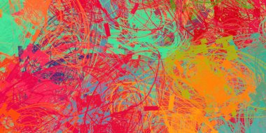 Soyut arka plan sanatı. 2D çizim. Etkileyici yağlı boya resim. Tuvalde fırça darbeleri. Modern sanat. Çok renkli arkaplan. Çağdaş sanat. İfade. Sanatsal dijital palet.