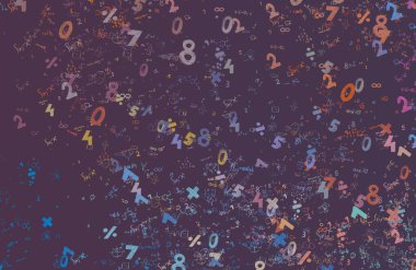 Matematik. 2D çizim. Numaralı soyut arkaplan, boşluğu kopyala 