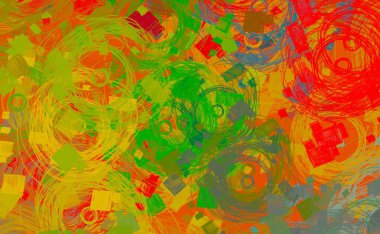 Soyut arka plan sanatı. 2D çizim. Etkileyici yağlı boya resim. Tuvalde fırça darbeleri. Modern sanat. Çok renkli arkaplan. Çağdaş sanat. İfade. Sanatsal dijital palet.