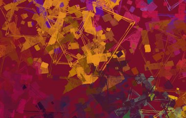 Soyut arka plan sanatı. 2D çizim. Etkileyici yağlı boya resim. Tuvalde fırça darbeleri. Modern sanat. Çok renkli arkaplan. Çağdaş sanat. İfade. Sanatsal dijital palet.