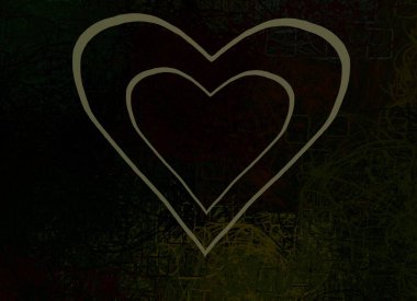 Soyut Sevgililer Günü arkaplan sanatı. Kalpler tuvalde. Çok renkli romantik bir fon. Çağdaş sanat. Sanatsal dijital palet.