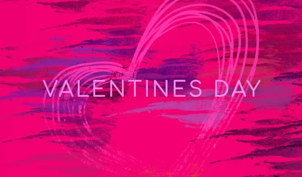 Streszczenie Valentine Tła Sztuki Serca Płótnie Kolorowe Romantyczne Tło Sztuka — Zdjęcie stockowe