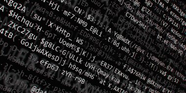 Yazılım geliştirici programlama kodu. Soyut modern sanal bilgisayar senaryosu. Masaüstü ekranında yazılım geliştirici programcının çalışması 