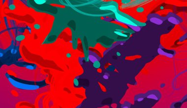 Soyut arka plan sanatı. 3 boyutlu illüstrasyon. Çok renkli arkaplan. Çağdaş sanat. Sanatsal dijital palet.