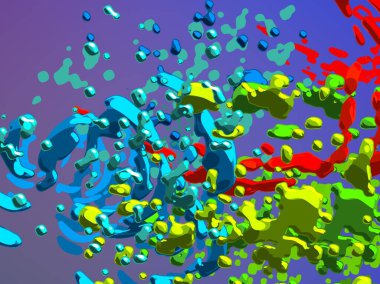 Soyut arka plan sanatı. 3 boyutlu illüstrasyon. Tuvalde fırça darbeleri. Çok renkli arkaplan. Çağdaş sanat. Sanatsal dijital palet.