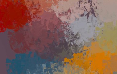Soyut arka plan sanatı. 2D çizim. Etkileyici yağlı boya resim. Tuvalde fırça darbeleri. Modern sanat. Çok renkli arkaplan. Çağdaş sanat. İfade. Sanatsal dijital palet.