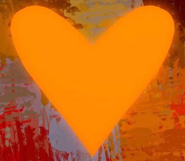 Soyut Sevgililer Günü arkaplan sanatı. Kalpler tuvalde. Çok renkli romantik bir fon. Çağdaş sanat. Sanatsal dijital palet.