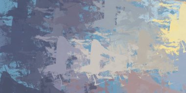 Soyut arka plan sanatı. 2D çizim. Etkileyici yağlı boya resim. Tuvalde fırça darbeleri. Modern sanat. Çok renkli arkaplan. Çağdaş sanat. İfade. Sanatsal dijital palet.