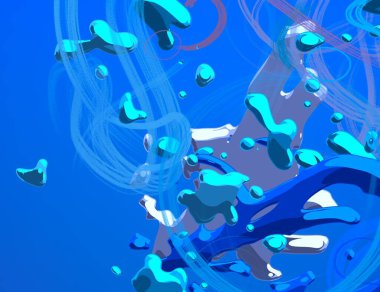 Soyut arka plan sanatı. 3 boyutlu illüstrasyon. Tuvalde fırça darbeleri. Çok renkli arkaplan. Çağdaş sanat. Sanatsal dijital palet.