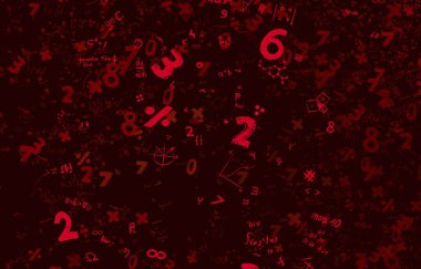 Matematik. 2D çizim. Numaralı soyut arkaplan, boşluğu kopyala 