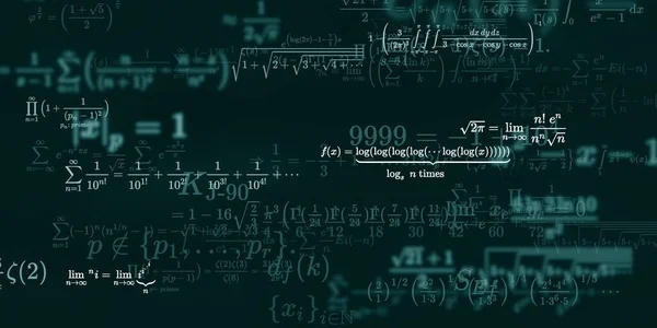 Mathematischer Hintergrund Mit Formeln Nahtlose Illustration Abstraktes Muster Mit Bunten — Stockfoto