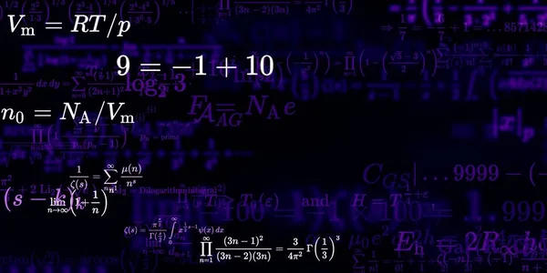 Matematik Bakgrund Med Formler Sömlös Illustration Abstrakt Mönster Med Färgglada — Stockfoto