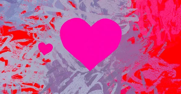 Abstract Valentine Background Art Corazones Sobre Lienzo Fondos Románticos Multicolor — Foto de Stock