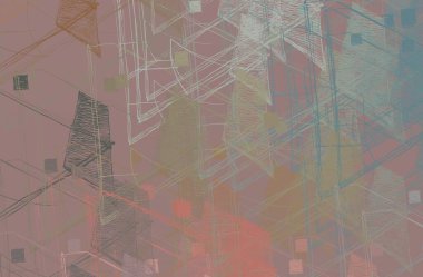 Soyut arka plan sanatı. 2D çizim. Etkileyici yağlı boya resim. Tuvalde fırça darbeleri. Modern sanat. Çok renkli arkaplan. Çağdaş sanat. İfade. Sanatsal dijital palet.