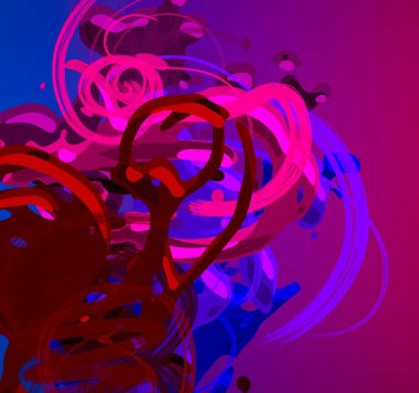 Soyut arka plan sanatı. 3 boyutlu illüstrasyon. Tuvalde fırça darbeleri. Çok renkli arkaplan. Çağdaş sanat. Sanatsal dijital palet.