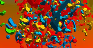 Soyut arka plan sanatı. 3 boyutlu illüstrasyon. Tuvalde fırça darbeleri. Çok renkli arkaplan. Çağdaş sanat. Sanatsal dijital palet.