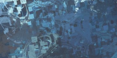 Soyut arka plan sanatı. 2D çizim. Etkileyici yağlı boya resim. Tuvalde fırça darbeleri. Modern sanat. Çok renkli arkaplan. Çağdaş sanat. İfade. Sanatsal dijital palet.