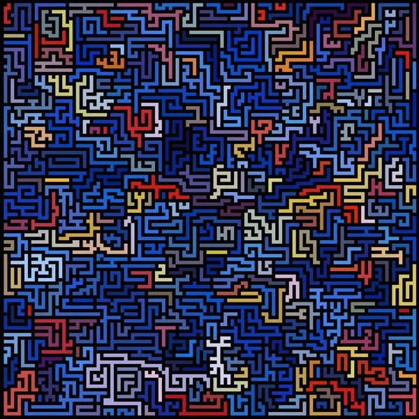 色彩斑斓的迷宫背景 3D插图 带有复制空间 — 图库照片