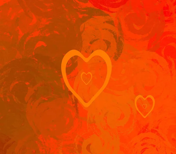 Abstract Valentine Background Art Corazones Sobre Lienzo Fondos Románticos Multicolor —  Fotos de Stock