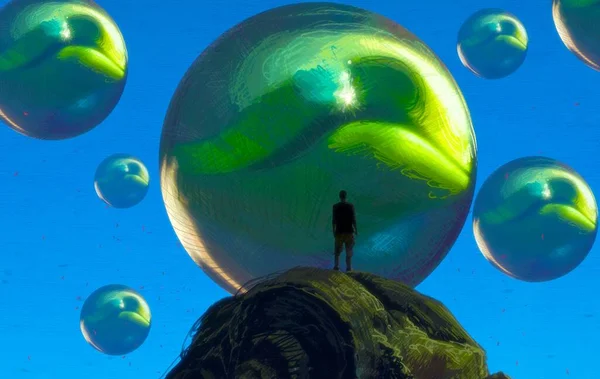 Abstract Background Human Silhouette Balls — Stock Photo, Image