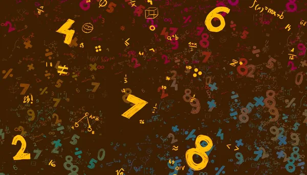 Matematica Illustrazione Sfondo Astratto Con Numeri Copiare Spazio — Foto Stock