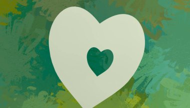 Soyut Sevgililer Günü arkaplan sanatı. Kalpler tuvalde. Çok renkli romantik bir fon. Çağdaş sanat. Sanatsal dijital palet.