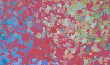 Soyut arka plan sanatı. 2D çizim. Etkileyici yağlı boya resim. Tuvalde fırça darbeleri. Modern sanat. Çok renkli arkaplan. Çağdaş sanat. İfade. Sanatsal dijital palet.