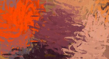 Soyut arka plan sanatı. 2D çizim. Etkileyici yağlı boya resim. Tuvalde fırça darbeleri. Modern sanat. Çok renkli arkaplan. Çağdaş sanat. İfade. Sanatsal dijital palet.