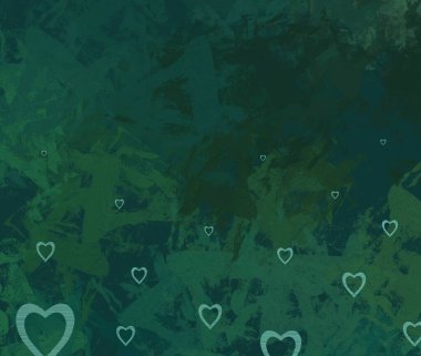 Soyut Sevgililer Günü arkaplan sanatı. Kalpler tuvalde. Çok renkli romantik bir fon. Çağdaş sanat. Sanatsal dijital palet.