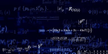 Formüllü matematik geçmişi, kusursuz çizimler. Renkli sembollü soyut desen  