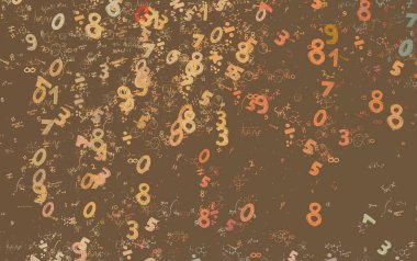 Matematik. 2D çizim. Numaralı soyut arkaplan, boşluğu kopyala 