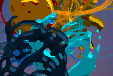 Soyut arka plan sanatı. Etkileyici yağlı boya resim. Tuvalde fırça darbeleri. Modern sanat. Çok renkli arkaplan. Çağdaş sanat. İfade. Sanatsal dijital palet.