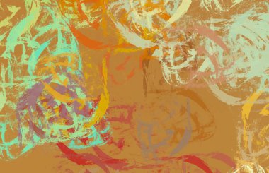 Soyut arka plan sanatı. 2D çizim. Etkileyici yağlı boya resim. Tuvalde fırça darbeleri. Modern sanat. Çok renkli arkaplan. Çağdaş sanat. İfade. Sanatsal dijital palet.