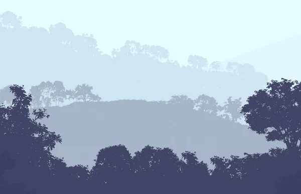 Astratto Nebbia Montagne Paesaggio Con Spazio Copia Sfondo Naturale — Foto Stock