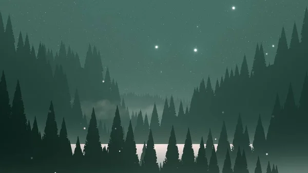 Туманный Горный Ландшафт Деревьями Естественный Фон — стоковое фото