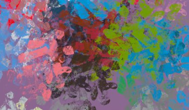 Soyut arka plan sanatı. 2D çizim. Etkileyici yağlı boya resim. Tuvalde fırça darbeleri. Modern sanat. Çok renkli arkaplan. Çağdaş sanat. İfade. Sanatsal dijital palet.