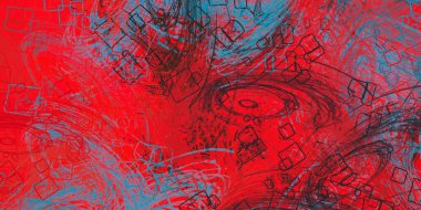 Soyut arka plan sanatı. 2D çizim. Etkileyici yağlı boya resim. Tuvalde fırça darbeleri. Modern sanat. Çok renkli arkaplan. Çağdaş sanat. İfade. Sanatsal dijital palet.