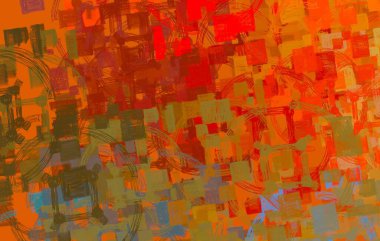 Soyut arka plan sanatı. 2D çizim. Etkileyici yağlı boya resim. Tuvalde fırça darbeleri. Modern sanat. Çok renkli arkaplan. Çağdaş sanat. İfade. Sanatsal dijital palet.