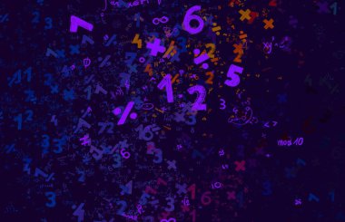 Matematik. 2D çizim. Numaralı soyut arkaplan, boşluğu kopyala 