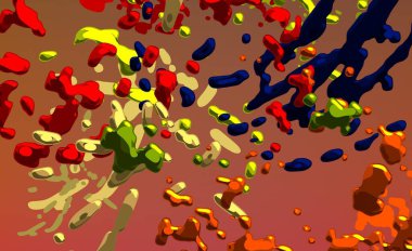 Soyut arka plan sanatı. 3 boyutlu illüstrasyon. Tuvalde fırça darbeleri. Çok renkli arkaplan. Çağdaş sanat. Sanatsal dijital palet.