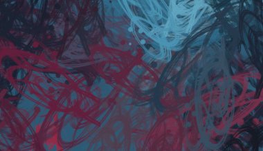 Soyut arka plan sanatı. 2D çizim. Etkileyici yağlı boya resim. Tuvalde fırça darbeleri. Modern sanat. Çok renkli arkaplan. Çağdaş sanat. İfade. Sanatsal dijital palet.