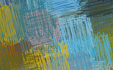 Soyut arka plan sanatı. 2D çizim. Etkileyici yağlı boya resim. Tuvalde fırça darbeleri. Modern sanat. Çok renkli arkaplan. Çağdaş sanat. İfade. Sanatsal dijital palet.