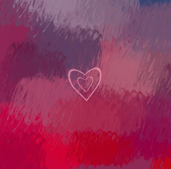 Résumé Artefacts Valentine Coeurs Sur Toile Multicolored Romantic Background Art — Photo