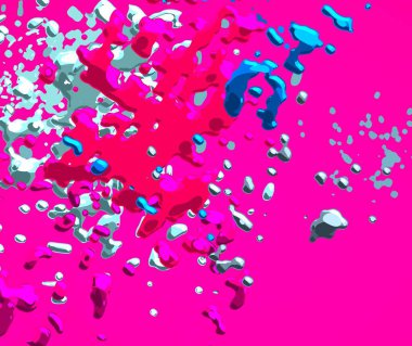 Soyut arka plan sanatı. 3 boyutlu illüstrasyon. Çok renkli arkaplan. Çağdaş sanat. Sanatsal dijital palet.